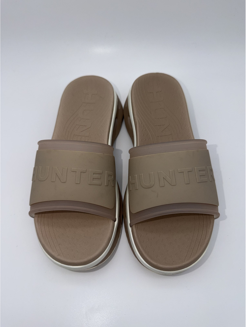 Hunter Women's Platform Slide Sandals in Beige Size US 6 / EU 37